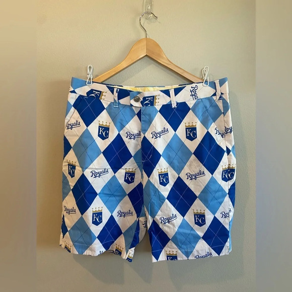 LOUDMOUTH KANSAS CITY ROYALS Men’s Shorts Genuine MLB Merchandise Size 34 - Picture 1 of 13